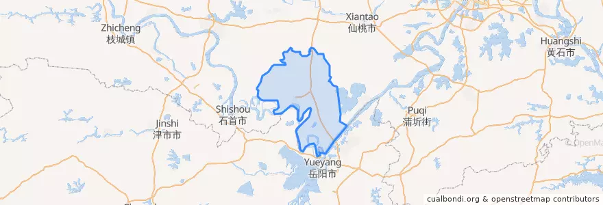 Mapa de ubicacion de 监利县.