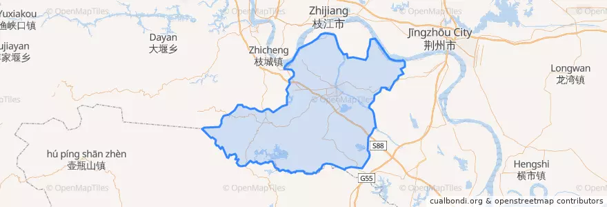 Mapa de ubicacion de 松滋市.