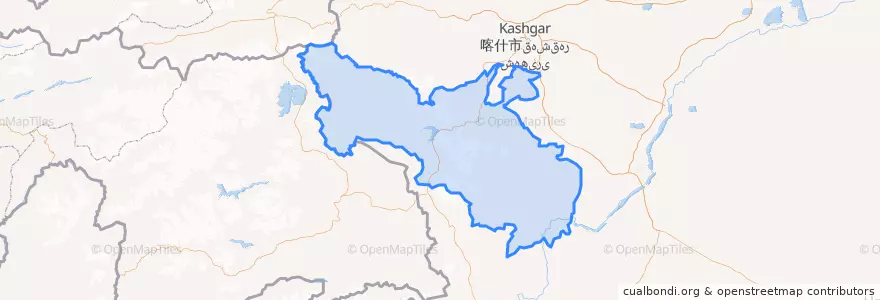 Mapa de ubicacion de 阿克陶县.