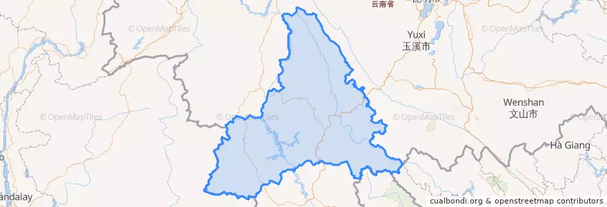 Mapa de ubicacion de 푸얼 시.