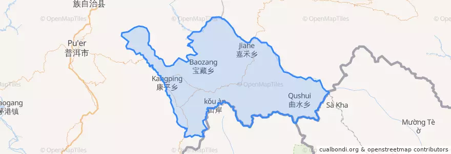 Mapa de ubicacion de 江城哈尼族彝族自治县.