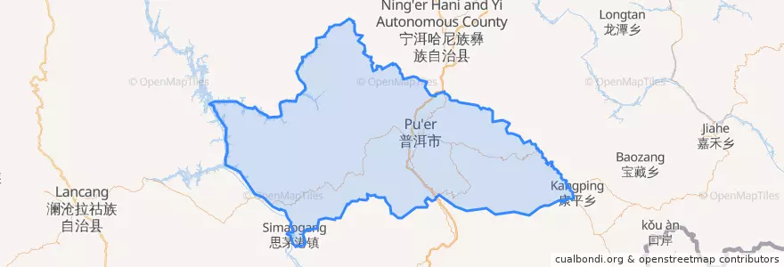 Mapa de ubicacion de 思茅区.