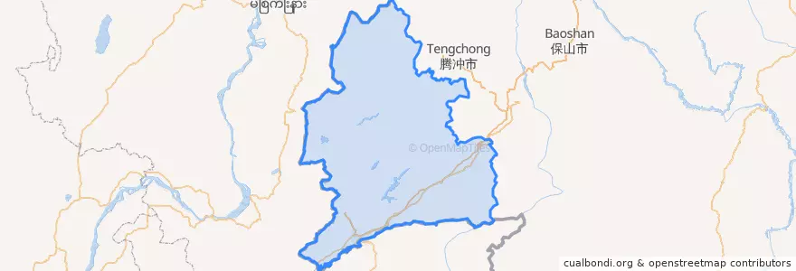 Mapa de ubicacion de Dehong Dai and Jingpo Autonomous Prefecture.