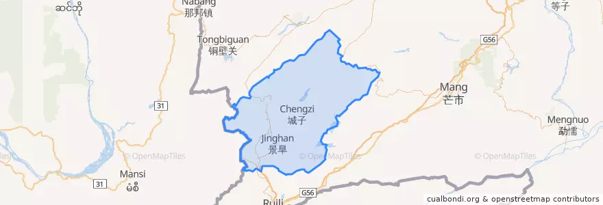 Mapa de ubicacion de 陇川县.