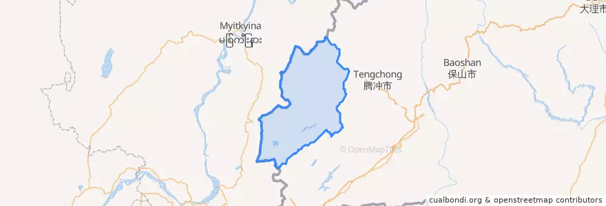 Mapa de ubicacion de 盈江县.
