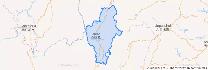 Mapa de ubicacion de 会泽县 (Huize).