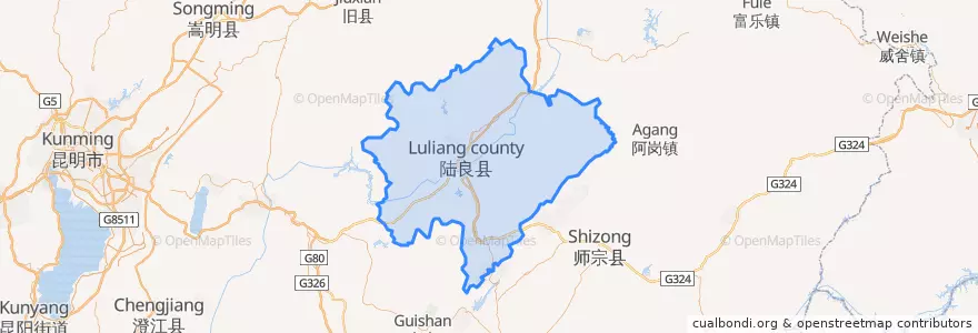 Mapa de ubicacion de 陆良县.
