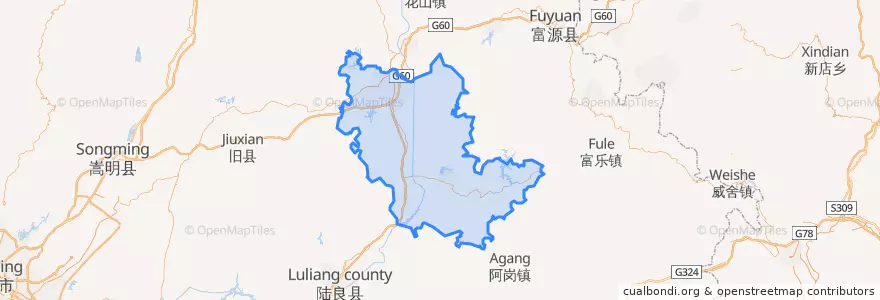 Mapa de ubicacion de 麒麟区.