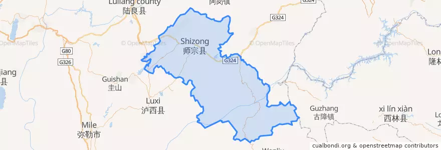 Mapa de ubicacion de 师宗县.