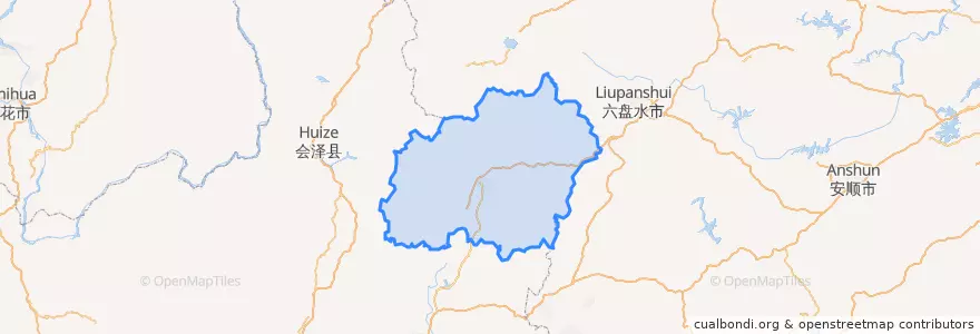 Mapa de ubicacion de Xuanwei City.