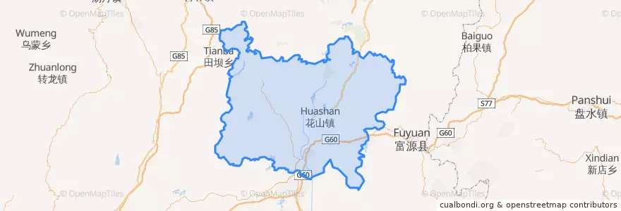 Mapa de ubicacion de Zhanyi District.