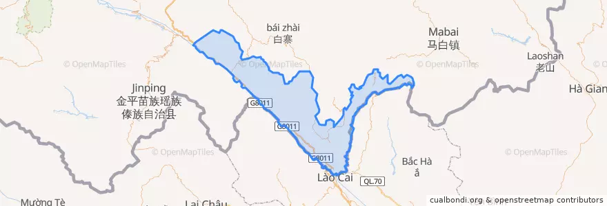Mapa de ubicacion de 河口瑶族自治县 (Hekou).