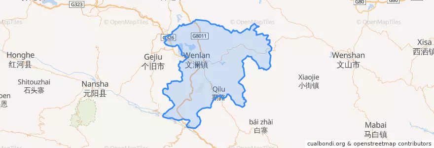Mapa de ubicacion de 蒙自市.