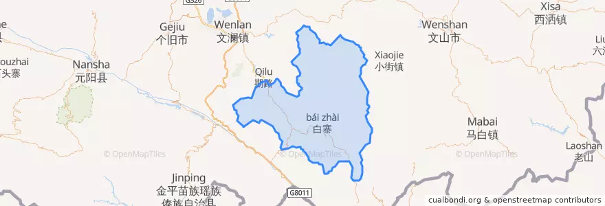 Mapa de ubicacion de 屏边苗族自治县.