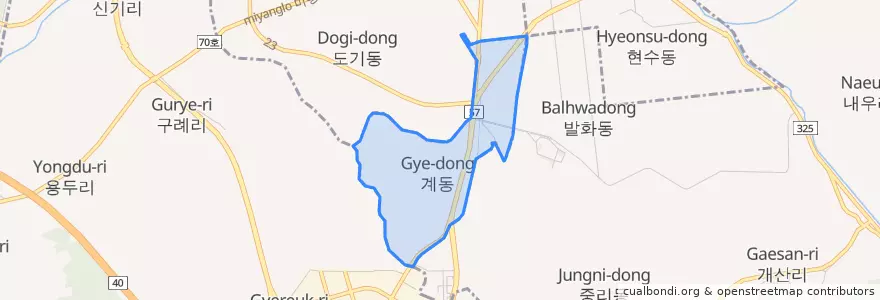 Mapa de ubicacion de 계동.