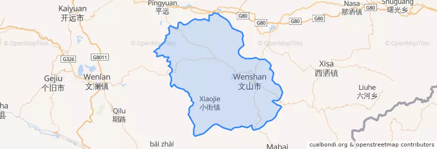 Mapa de ubicacion de Wenshan City.