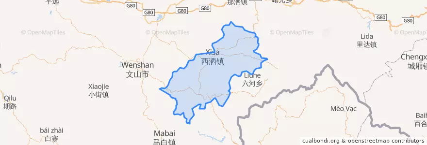 Mapa de ubicacion de 西畴县.