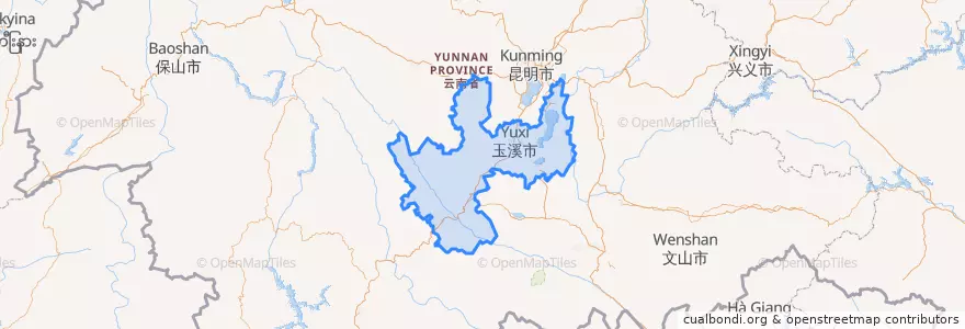 Mapa de ubicacion de Yuxi.