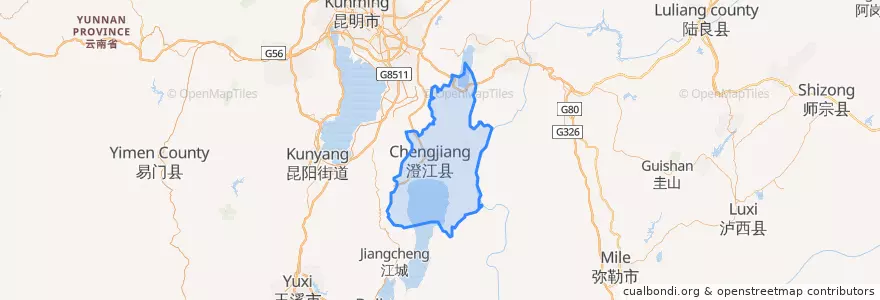 Mapa de ubicacion de 澄江市.