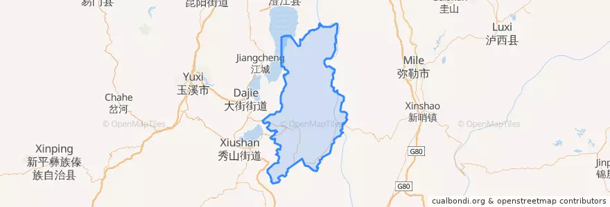 Mapa de ubicacion de Huaning County.