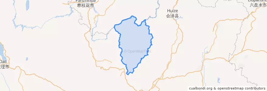 Mapa de ubicacion de Luquan Yi and Miao Autonomous County.