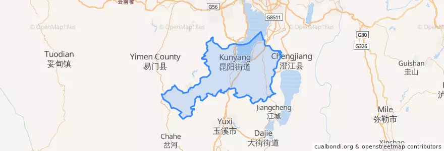 Mapa de ubicacion de 晋宁区.