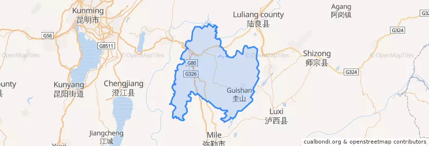 Mapa de ubicacion de 石林彝族自治县.