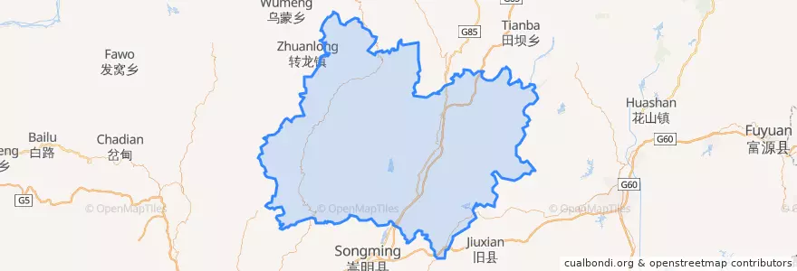 Mapa de ubicacion de 寻甸回族彝族自治县.