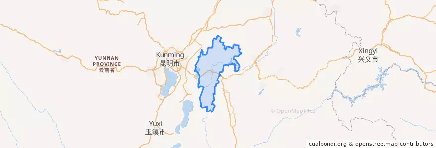 Mapa de ubicacion de 宜良县.
