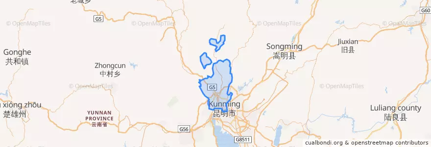 Mapa de ubicacion de 五华区.