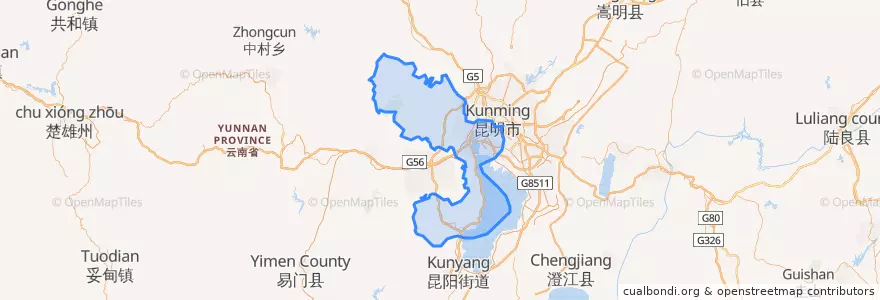 Mapa de ubicacion de 西山区.