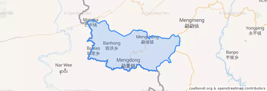 Mapa de ubicacion de Xian autonome va de Cangyuan.