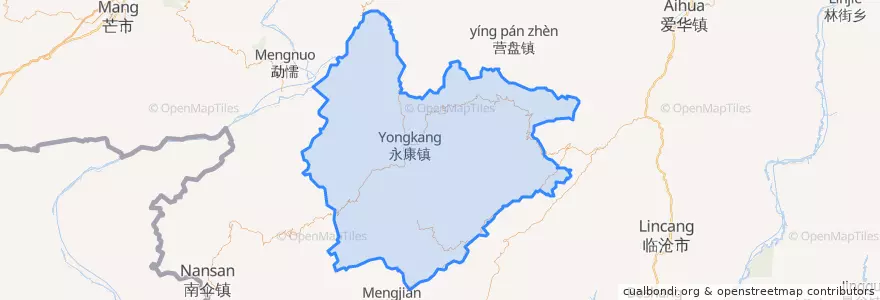 Mapa de ubicacion de 永德县.