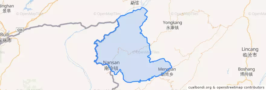 Mapa de ubicacion de Zhenkang County.