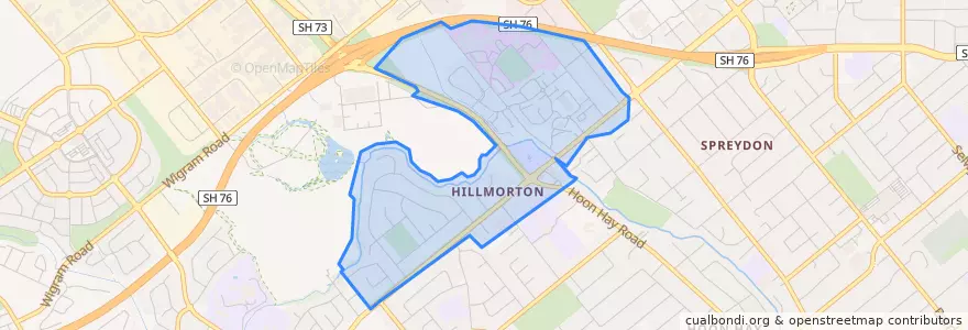 Mapa de ubicacion de Hillmorton.