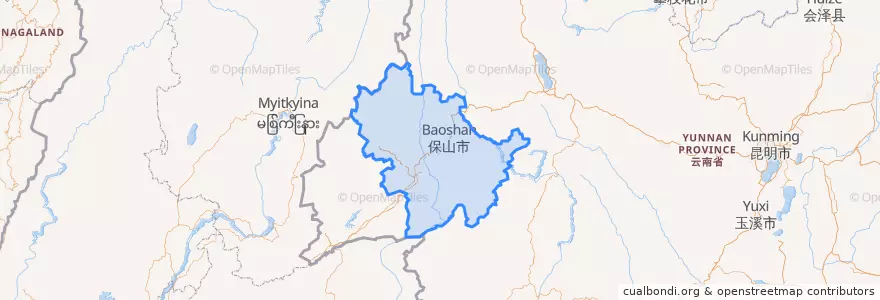 Mapa de ubicacion de 保山市 (Baoshan).