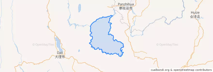 Mapa de ubicacion de Dayao County.