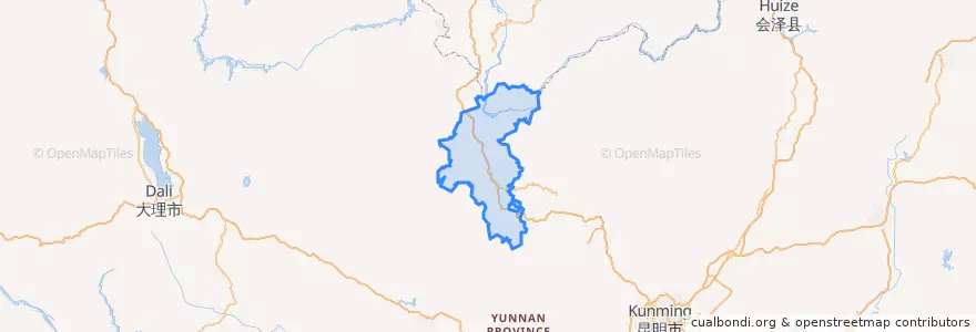 Mapa de ubicacion de Yuanmou County.