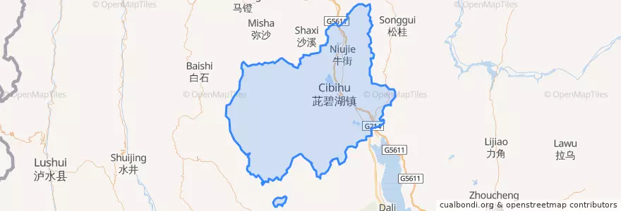 Mapa de ubicacion de Eryuan County.