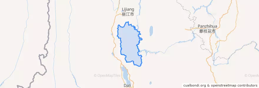 Mapa de ubicacion de 鹤庆县.