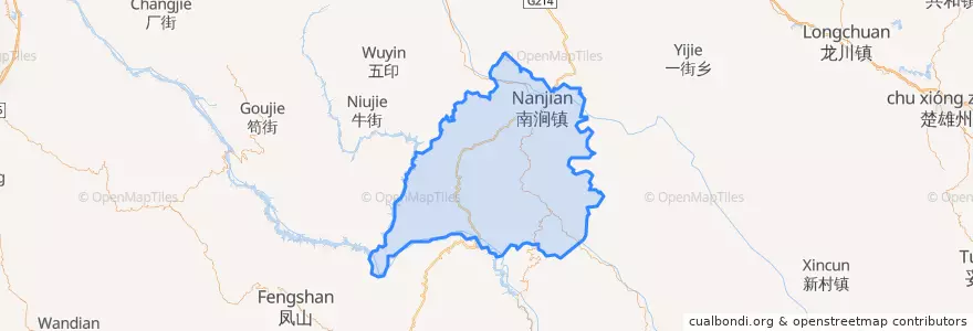 Mapa de ubicacion de 南涧彝族自治县.