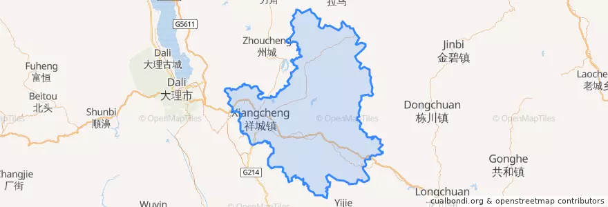 Mapa de ubicacion de Xiangyun County.