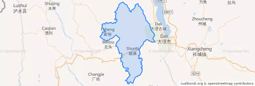 Mapa de ubicacion de 漾濞彝族自治县.