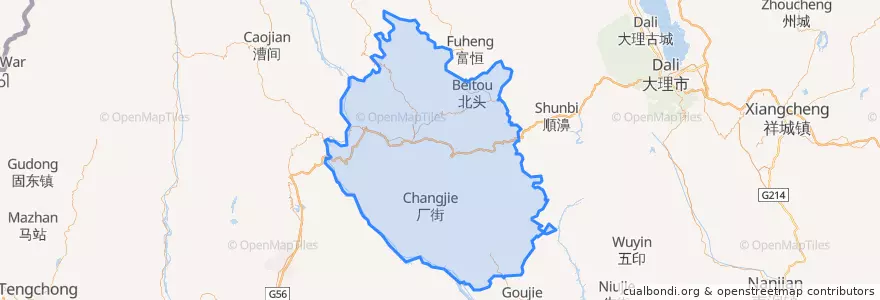 Mapa de ubicacion de 永平县 (Yongping).