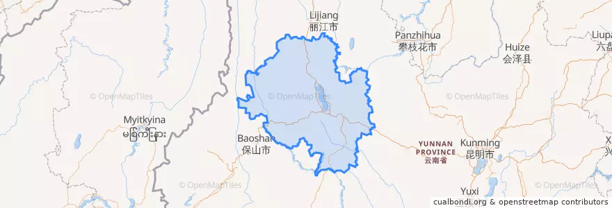 Mapa de ubicacion de Dali Bai Autonomous Prefecture.