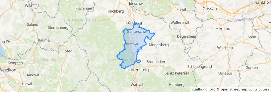 Mapa de ubicacion de Bütschwil-Ganterschwil.