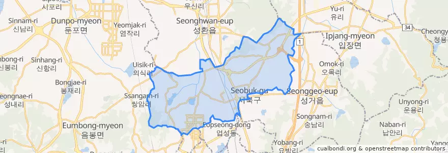 Mapa de ubicacion de 직산읍.