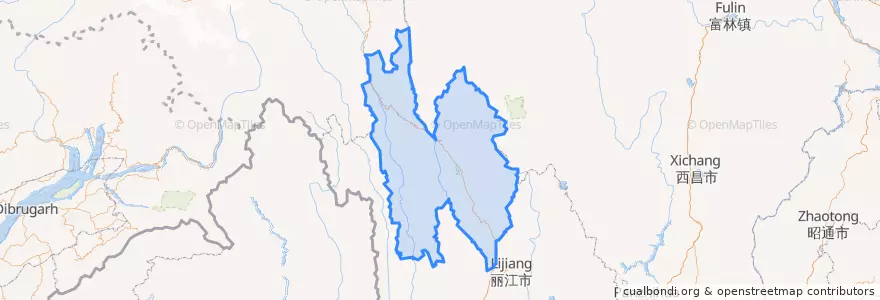 Mapa de ubicacion de 迪庆藏族自治州.