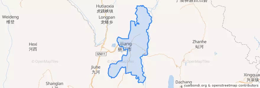 Mapa de ubicacion de Gucheng District.