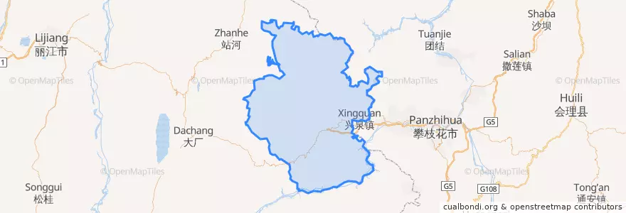 Mapa de ubicacion de 华坪县.